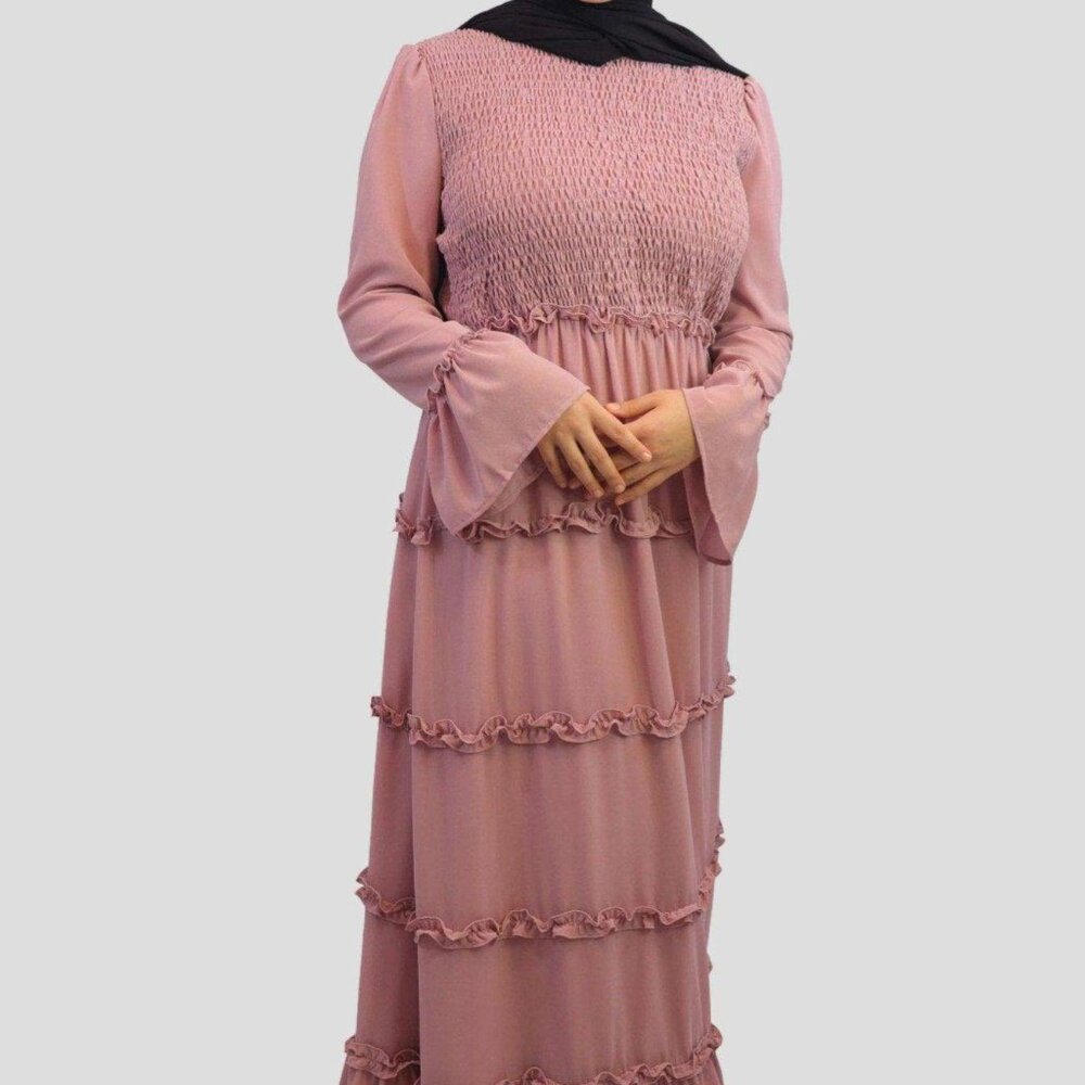 Chiffon Fully Lined long sleeved maxi dress